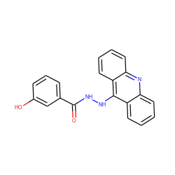 O=C(NNc1c2ccccc2nc2ccccc12)c1cccc(O)c1 ZINC000004151263