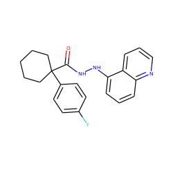 O=C(NNc1cccc2ncccc12)C1(c2ccc(F)cc2)CCCCC1 ZINC000040956635