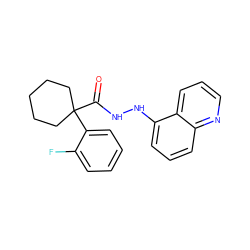 O=C(NNc1cccc2ncccc12)C1(c2ccccc2F)CCCCC1 ZINC000040952913