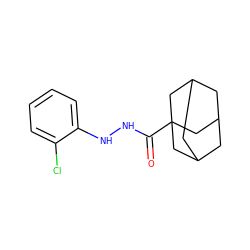 O=C(NNc1ccccc1Cl)C12CC3CC(CC(C3)C1)C2 ZINC000040430465