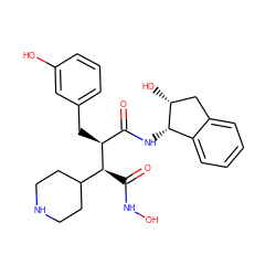 O=C(NO)[C@@H](C1CCNCC1)[C@@H](Cc1cccc(O)c1)C(=O)N[C@H]1c2ccccc2C[C@H]1O ZINC000013488784