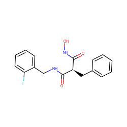 O=C(NO)[C@@H](Cc1ccccc1)C(=O)NCc1ccccc1F ZINC000095576389