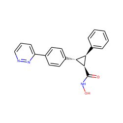 O=C(NO)[C@@H]1[C@H](c2ccccc2)[C@H]1c1ccc(-c2cccnn2)cc1 ZINC000103251620