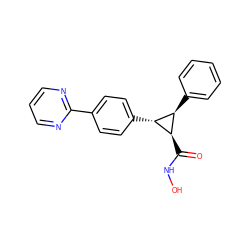 O=C(NO)[C@@H]1[C@H](c2ccccc2)[C@H]1c1ccc(-c2ncccn2)cc1 ZINC000103251628