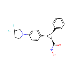 O=C(NO)[C@@H]1[C@H](c2ccccc2)[C@H]1c1ccc(N2CCC(F)(F)C2)cc1 ZINC000103251616