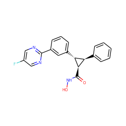 O=C(NO)[C@@H]1[C@H](c2ccccc2)[C@H]1c1cccc(-c2ncc(F)cn2)c1 ZINC000103251632