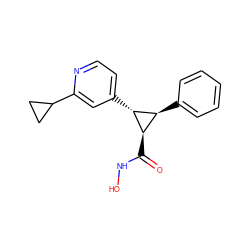 O=C(NO)[C@@H]1[C@H](c2ccccc2)[C@H]1c1ccnc(C2CC2)c1 ZINC000103251577