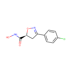 O=C(NO)[C@@H]1CC(c2ccc(Cl)cc2)=NO1 ZINC000103254155