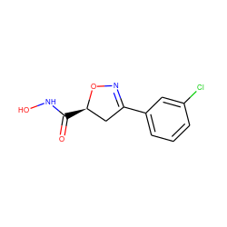 O=C(NO)[C@@H]1CC(c2cccc(Cl)c2)=NO1 ZINC000103254152
