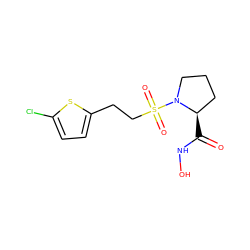 O=C(NO)[C@@H]1CCCN1S(=O)(=O)CCc1ccc(Cl)s1 ZINC000096270325