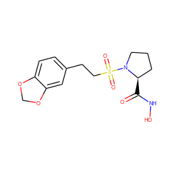 O=C(NO)[C@@H]1CCCN1S(=O)(=O)CCc1ccc2c(c1)OCO2 ZINC000096270323