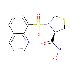 O=C(NO)[C@@H]1CSCN1S(=O)(=O)c1cccc2cccnc12 ZINC000073312747