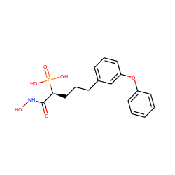 O=C(NO)[C@H](CCCc1cccc(Oc2ccccc2)c1)P(=O)(O)O ZINC000040974307