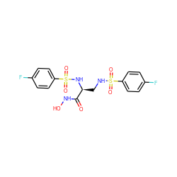 O=C(NO)[C@H](CNS(=O)(=O)c1ccc(F)cc1)NS(=O)(=O)c1ccc(F)cc1 ZINC000040976428