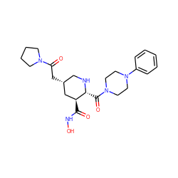 O=C(NO)[C@H]1C[C@H](CC(=O)N2CCCC2)CN[C@@H]1C(=O)N1CCN(c2ccccc2)CC1 ZINC000040952759