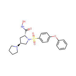 O=C(NO)[C@H]1C[C@H](N2CCCC2)CN1S(=O)(=O)c1ccc(Oc2ccccc2)cc1 ZINC000013835753