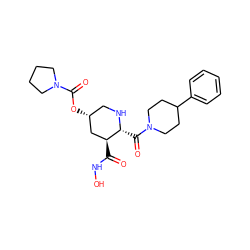 O=C(NO)[C@H]1C[C@H](OC(=O)N2CCCC2)CN[C@@H]1C(=O)N1CCC(c2ccccc2)CC1 ZINC000096308884