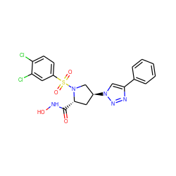 O=C(NO)[C@H]1C[C@H](n2cc(-c3ccccc3)nn2)CN1S(=O)(=O)c1ccc(Cl)c(Cl)c1 ZINC000206401758