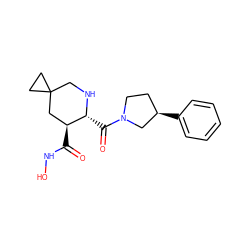 O=C(NO)[C@H]1CC2(CC2)CN[C@@H]1C(=O)N1CC[C@@H](c2ccccc2)C1 ZINC000029038141