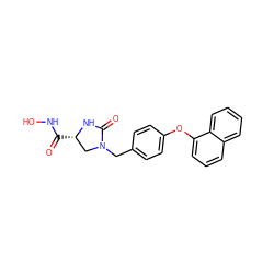 O=C(NO)[C@H]1CN(Cc2ccc(Oc3cccc4ccccc34)cc2)C(=O)N1 ZINC000028225748