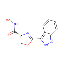 O=C(NO)[C@H]1COC(c2[nH]nc3ccccc23)=N1 ZINC000013474937