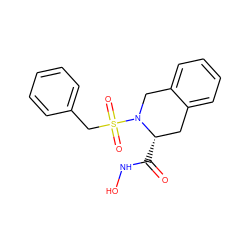 O=C(NO)[C@H]1Cc2ccccc2CN1S(=O)(=O)Cc1ccccc1 ZINC000013797713