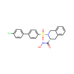 O=C(NO)[C@H]1Cc2ccccc2CN1S(=O)(=O)c1ccc(-c2ccc(Cl)cc2)cc1 ZINC000013797786