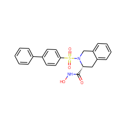O=C(NO)[C@H]1Cc2ccccc2CN1S(=O)(=O)c1ccc(-c2ccccc2)cc1 ZINC000013797722