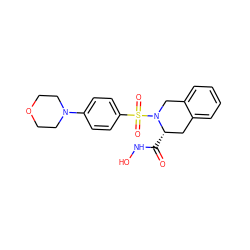 O=C(NO)[C@H]1Cc2ccccc2CN1S(=O)(=O)c1ccc(N2CCOCC2)cc1 ZINC000013797754