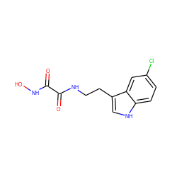 O=C(NO)C(=O)NCCc1c[nH]c2ccc(Cl)cc12 ZINC000013439913