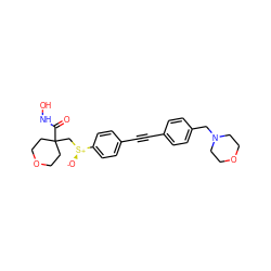 O=C(NO)C1(C[S@+]([O-])c2ccc(C#Cc3ccc(CN4CCOCC4)cc3)cc2)CCOCC1 ZINC000299822412