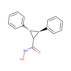 O=C(NO)C1[C@H](c2ccccc2)[C@H]1c1ccccc1 ZINC000103251601