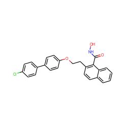 O=C(NO)c1c(CCOc2ccc(-c3ccc(Cl)cc3)cc2)ccc2ccccc12 ZINC000013492618