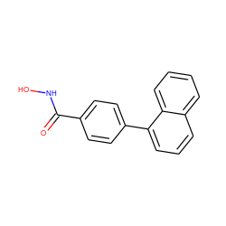 O=C(NO)c1ccc(-c2cccc3ccccc23)cc1 ZINC000027646659