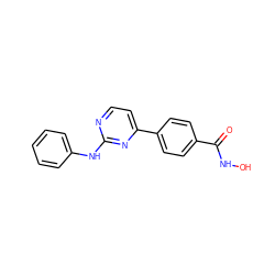 O=C(NO)c1ccc(-c2ccnc(Nc3ccccc3)n2)cc1 ZINC000029126284