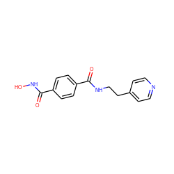 O=C(NO)c1ccc(C(=O)NCCc2ccncc2)cc1 ZINC000095590940