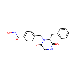 O=C(NO)c1ccc(CN2C(=O)CNC(=O)[C@H]2Cc2ccccc2)cc1 ZINC000040934608