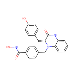 O=C(NO)c1ccc(CN2c3ccccc3NC(=O)[C@H]2Cc2ccc(O)cc2)cc1 ZINC000040933219