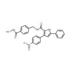 O=C(NO)c1ccc(CNC(=O)c2[nH]c(-c3ccccc3)cc2-c2ccc([N+](=O)[O-])cc2)cc1 ZINC000116563566