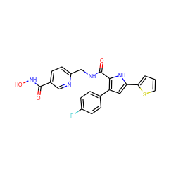 O=C(NO)c1ccc(CNC(=O)c2[nH]c(-c3cccs3)cc2-c2ccc(F)cc2)nc1 ZINC000072316579