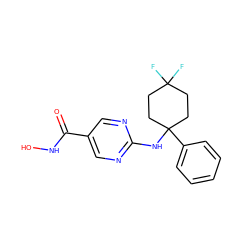 O=C(NO)c1cnc(NC2(c3ccccc3)CCC(F)(F)CC2)nc1 ZINC001772574695