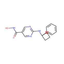 O=C(NO)c1cnc(NC2(c3ccccc3)CCC2)nc1 ZINC000166671473