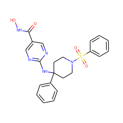 O=C(NO)c1cnc(NC2(c3ccccc3)CCN(S(=O)(=O)c3ccccc3)CC2)nc1 ZINC001772581647