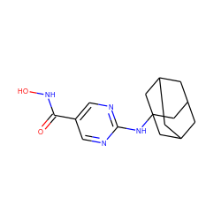 O=C(NO)c1cnc(NC23CC4CC(CC(C4)C2)C3)nc1 ZINC000166169414