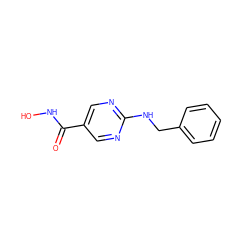 O=C(NO)c1cnc(NCc2ccccc2)nc1 ZINC000166666031