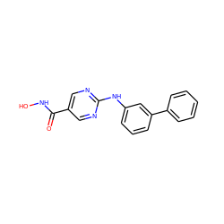 O=C(NO)c1cnc(Nc2cccc(-c3ccccc3)c2)nc1 ZINC000166675249