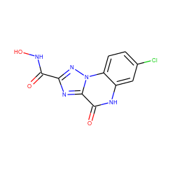 O=C(NO)c1nc2c(=O)[nH]c3cc(Cl)ccc3n2n1 ZINC000013798660