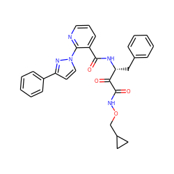 O=C(NOCC1CC1)C(=O)[C@@H](Cc1ccccc1)NC(=O)c1cccnc1-n1ccc(-c2ccccc2)n1 ZINC000117719736