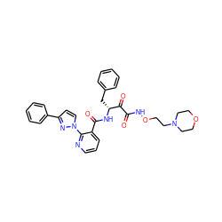 O=C(NOCCN1CCOCC1)C(=O)[C@@H](Cc1ccccc1)NC(=O)c1cccnc1-n1ccc(-c2ccccc2)n1 ZINC000117719287