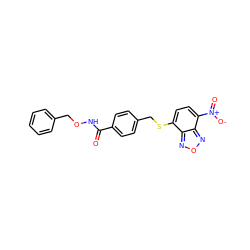 O=C(NOCc1ccccc1)c1ccc(CSc2ccc([N+](=O)[O-])c3nonc23)cc1 ZINC000299826045